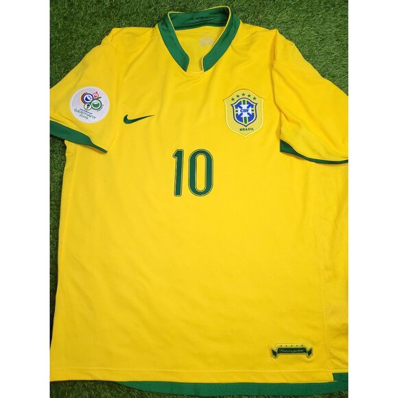 Ronaldinho Brazil 2006 World Cup Home Soccer Jersey Shirt XL SKU# 103889 - Picture 1 of 9